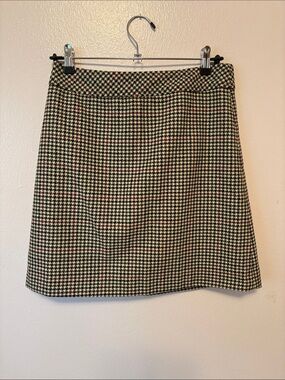 JCrew factory Houndstooth Mini Skirt in Black brown and Cream
